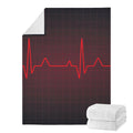 Red Heartbeat Print Blanket