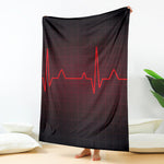 Red Heartbeat Print Blanket