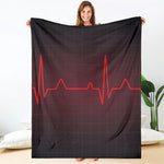 Red Heartbeat Print Blanket