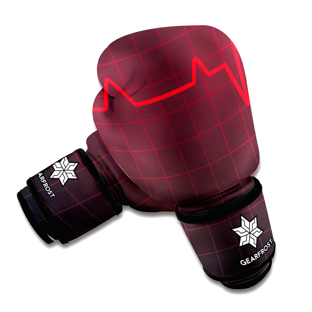Red Heartbeat Print Boxing Gloves