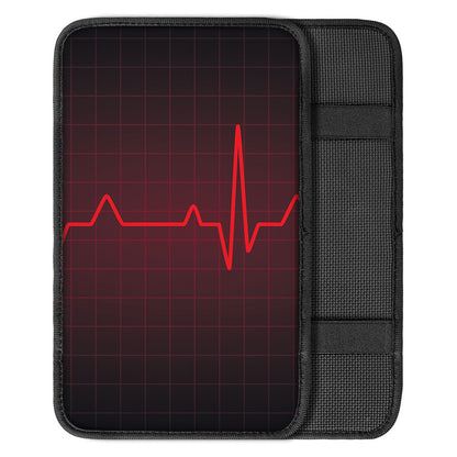 Red Heartbeat Print Car Center Console Cover