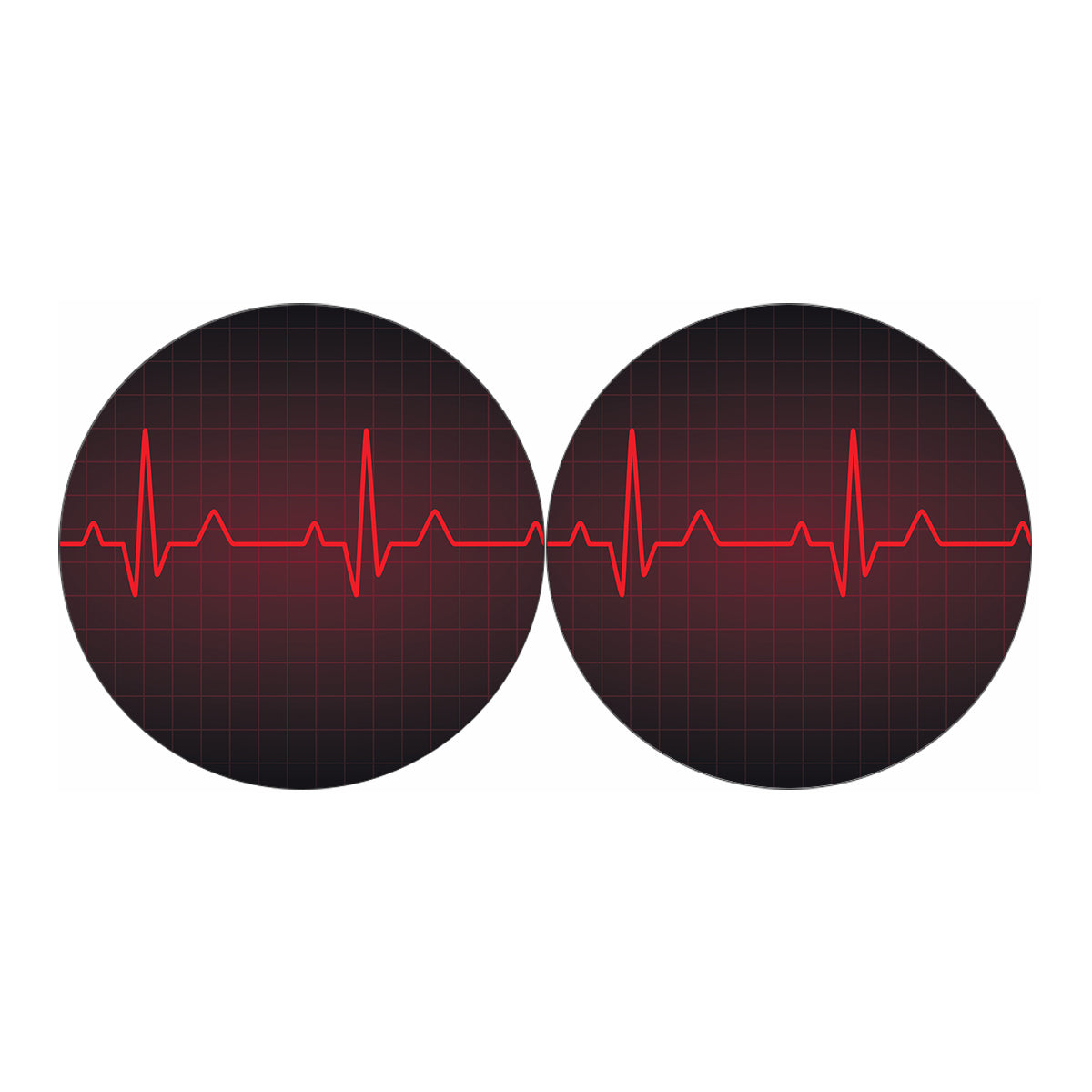 Red Heartbeat Print Car Coasters