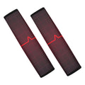 Red Heartbeat Print Car Seat Belt Covers