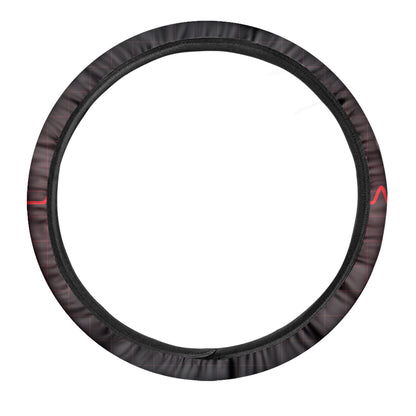 Red Heartbeat Print Car Steering Wheel Cover