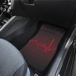 Red Heartbeat Print Front and Back Car Floor Mats