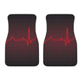 Red Heartbeat Print Front Car Floor Mats