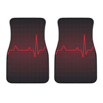 Red Heartbeat Print Front Car Floor Mats