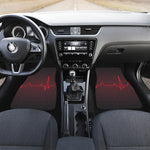 Red Heartbeat Print Front Car Floor Mats