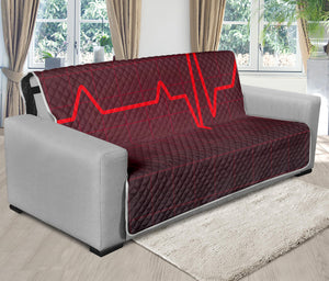 Red Heartbeat Print Futon Protector