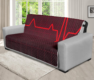 Red Heartbeat Print Futon Protector