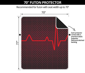 Red Heartbeat Print Futon Protector