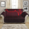 Red Heartbeat Print Loveseat Protector