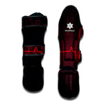 Red Heartbeat Print Muay Thai Shin Guard