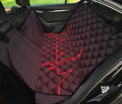 Red Heartbeat Print Pet Car Back Seat Cover