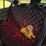 Red Heartbeat Print Pet Car Back Seat Cover
