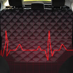 Red Heartbeat Print Pet Car Back Seat Cover