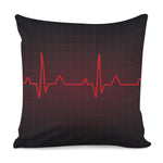 Red Heartbeat Print Pillow Cover