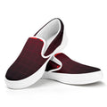 Red Heartbeat Print White Slip On Sneakers