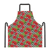 Red Hibiscus Chevron Pattern Print Apron