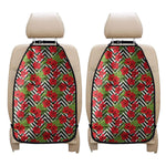 Red Hibiscus Chevron Pattern Print Car Seat Organizers