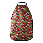 Red Hibiscus Chevron Pattern Print Car Seat Organizers