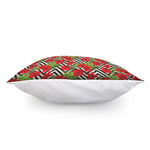 Red Hibiscus Chevron Pattern Print Pillow Cover