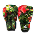 Red Hibiscus Flowers Print Boxing Gloves