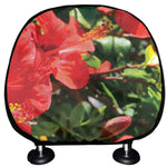Red Hibiscus Flowers Print Car Headrest Covers