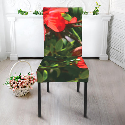 Red Hibiscus Flowers Print Dining Chair Slipcover