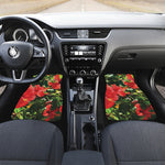 Red Hibiscus Flowers Print Front Car Floor Mats