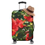 Red Hibiscus Flowers Print Luggage Cover