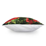 Red Hibiscus Flowers Print Pillow Cover