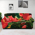 Red Hibiscus Flowers Print Sofa Cover