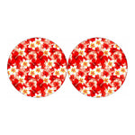 Red Hibiscus Plumeria Pattern Print Car Coasters