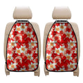 Red Hibiscus Plumeria Pattern Print Car Seat Organizers