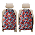 Red Hibiscus Tropical Pattern Print Car Seat Organizers