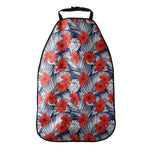 Red Hibiscus Tropical Pattern Print Car Seat Organizers