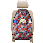 Red Hibiscus Tropical Pattern Print Car Seat Organizers