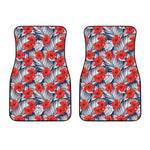 Red Hibiscus Tropical Pattern Print Front Car Floor Mats