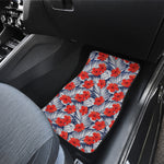 Red Hibiscus Tropical Pattern Print Front Car Floor Mats