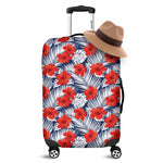Red Hibiscus Tropical Pattern Print Luggage Cover