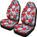 Red Hibiscus Tropical Pattern Print Universal Fit Car Seat Covers