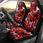 Red Husky Pattern Universal Fit Car Seat Covers GearFrost
