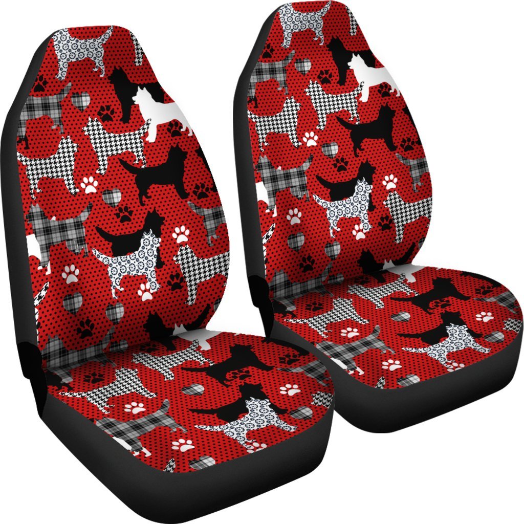 Red Husky Pattern Universal Fit Car Seat Covers GearFrost
