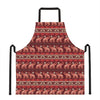 Red Indian Elephant Pattern Print Apron