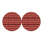 Red Indian Elephant Pattern Print Car Coasters