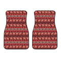 Red Indian Elephant Pattern Print Front Car Floor Mats