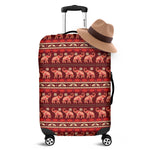 Red Indian Elephant Pattern Print Luggage Cover