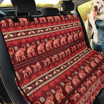 Red Indian Elephant Pattern Print Pet Car Back Seat Cover