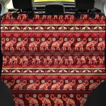 Red Indian Elephant Pattern Print Pet Car Back Seat Cover